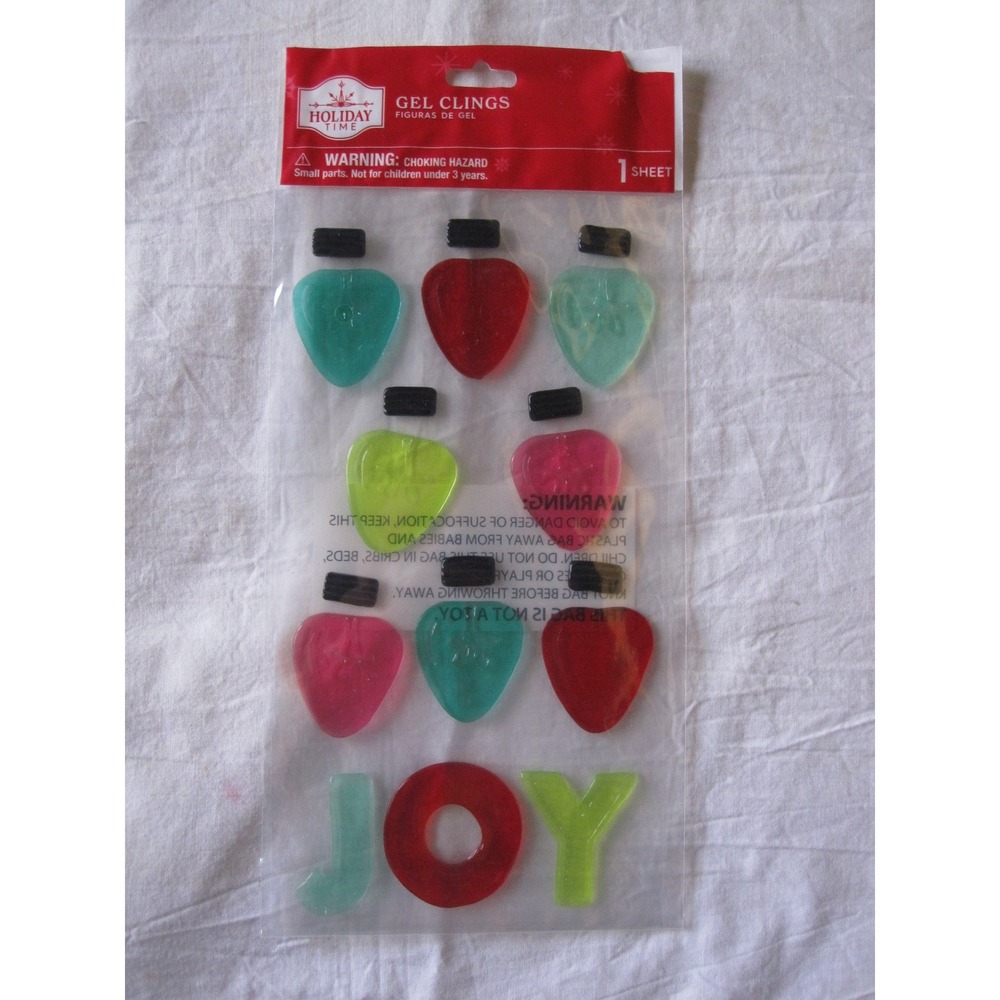 NEW‎ Christmas Winter Lights C9 JOY Window Gel Clings Decorations 19 count!